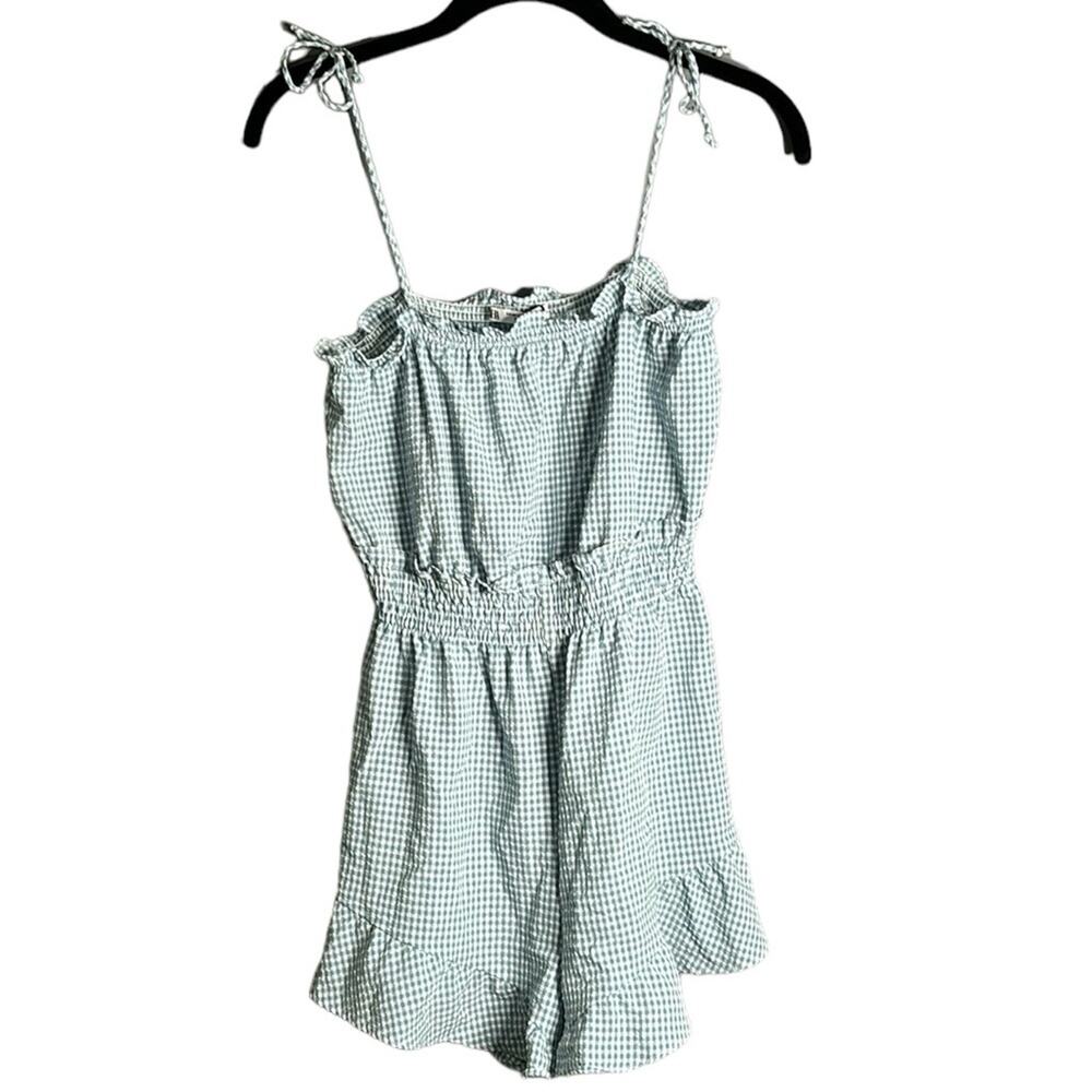 Zara Green Gingham Tie-Strap Romper